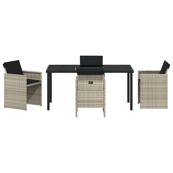 Have Spisebordssæt 5 pcs Lysegrå polyrattan