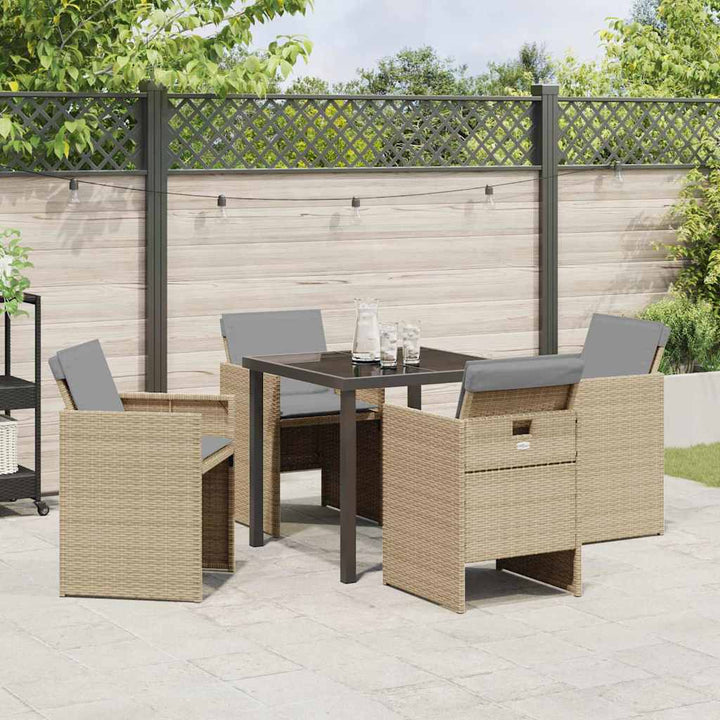 Have Spisebordssæt 5 pcs Beige polyrattan