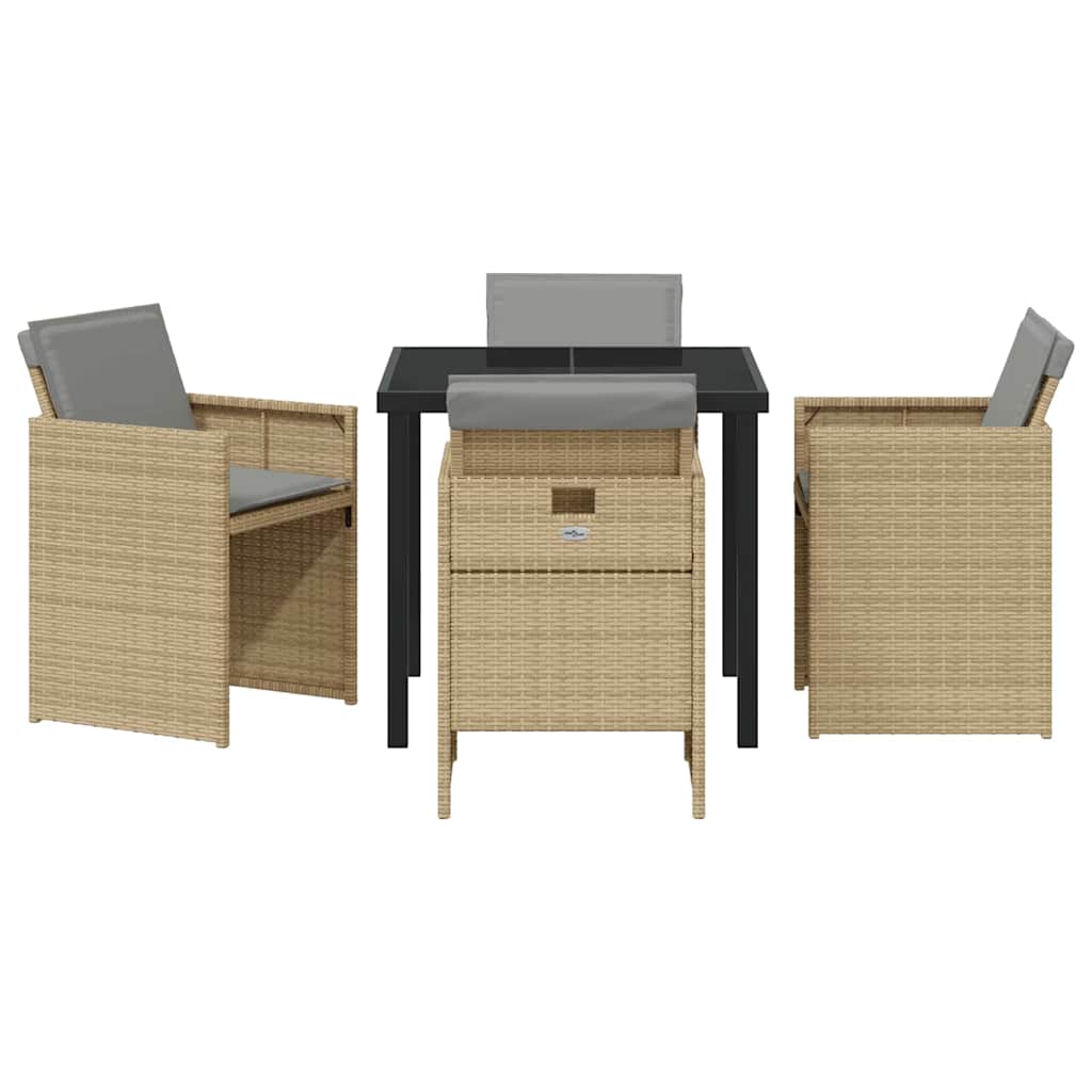 Have Spisebordssæt 5 pcs Beige polyrattan