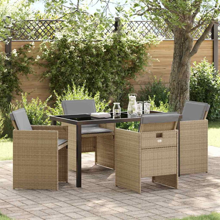 Have Spisebordssæt 5 pcs Beige polyrattan