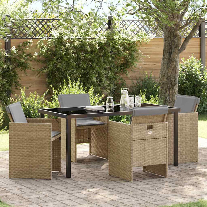 Have Spisebordssæt 5 pcs Beige polyrattan