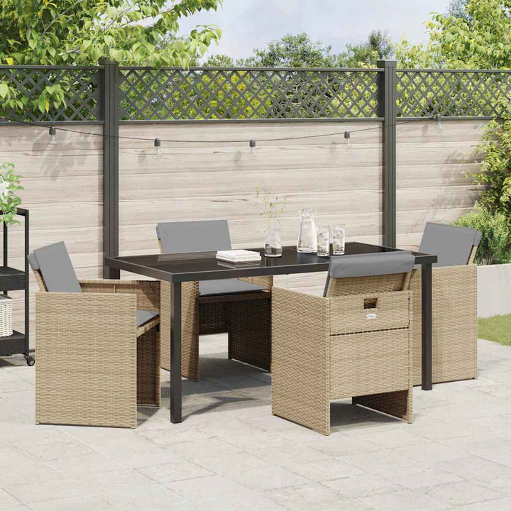 Have Spisebordssæt 5 pcs Beige polyrattan