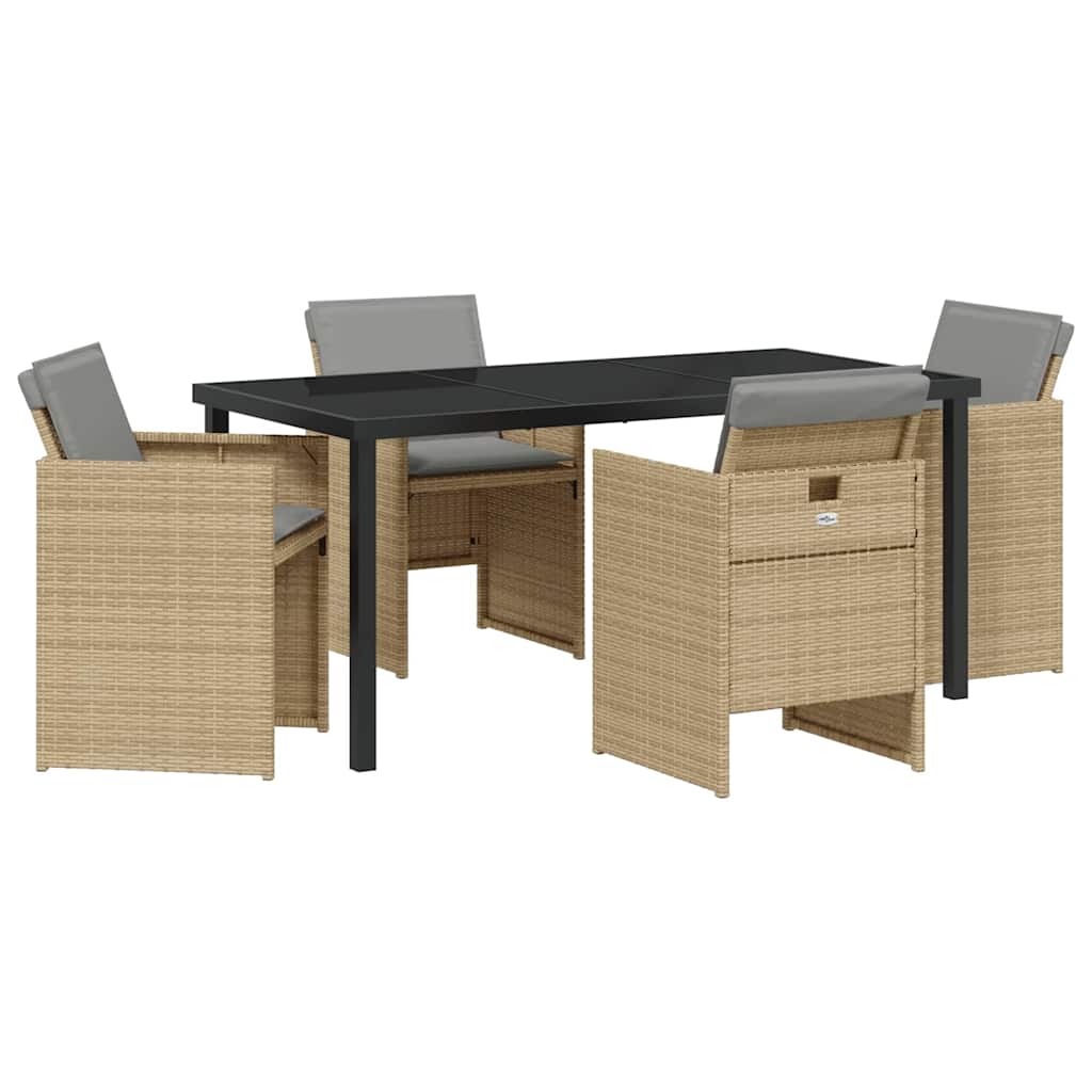 Have Spisebordssæt 5 pcs Beige polyrattan