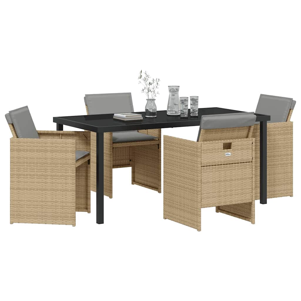 Have Spisebordssæt 5 pcs Beige polyrattan