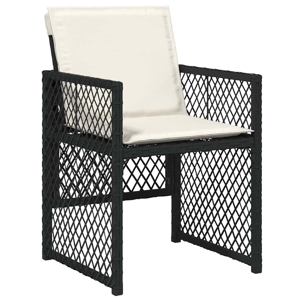 Have Spisebordssæt 5 pcs Sort polyrattan