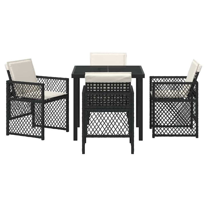 Have Spisebordssæt 5 pcs Sort polyrattan