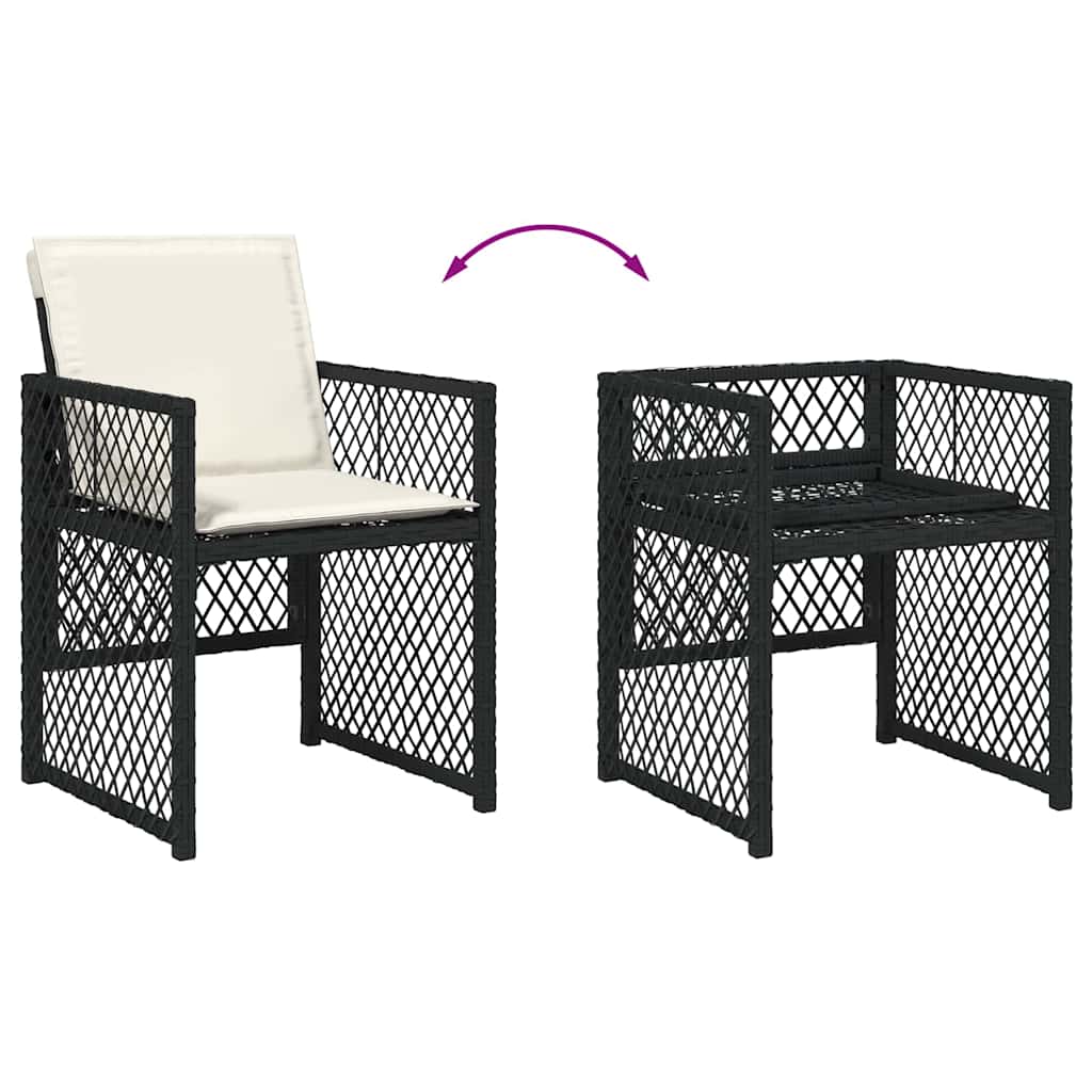 Have Spisebordssæt 5 pcs Sort polyrattan