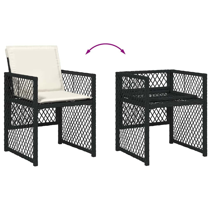 Have Spisebordssæt 5 pcs Sort polyrattan