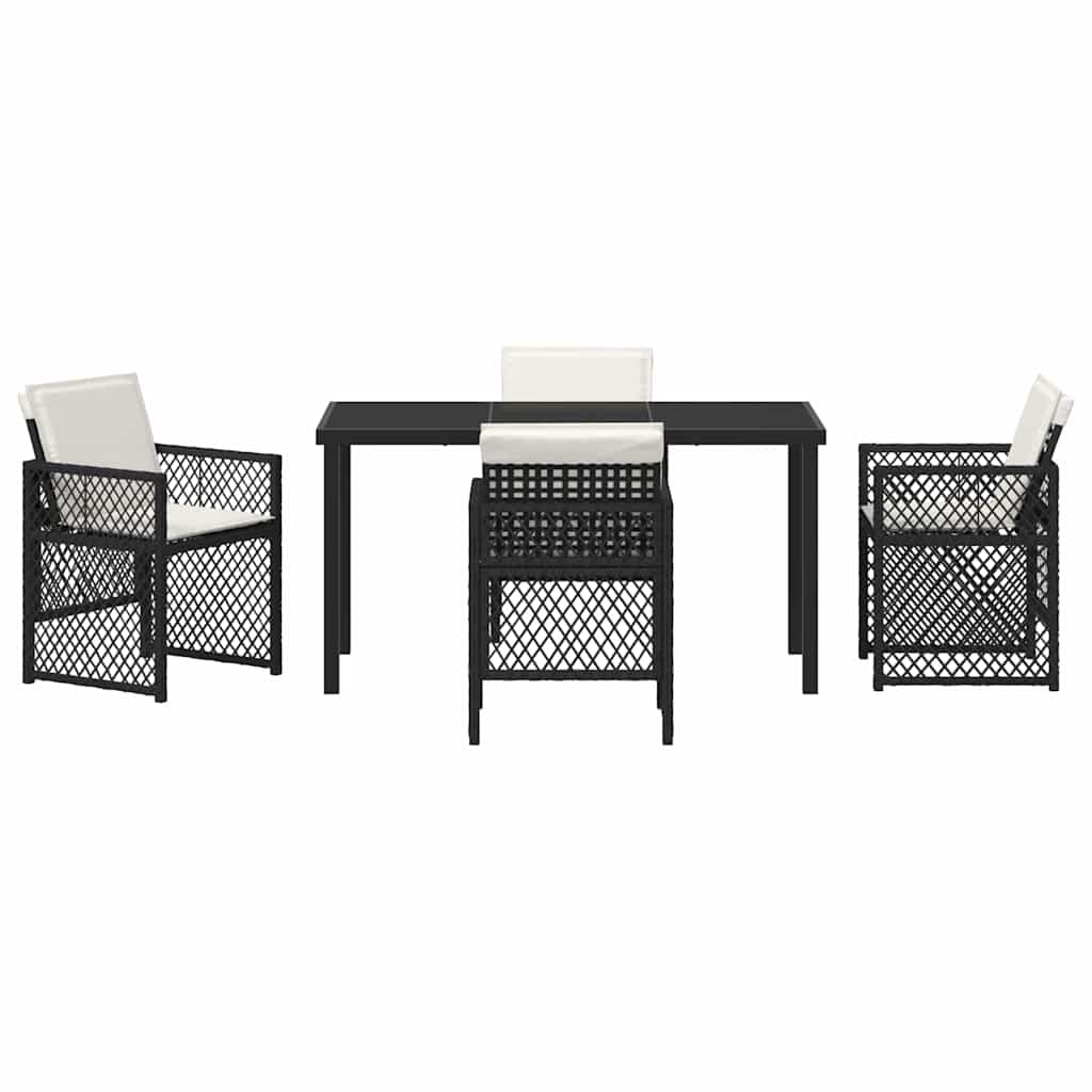Have Spisebordssæt 5 pcs Sort polyrattan