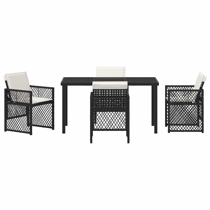 Have Spisebordssæt 5 pcs Sort polyrattan
