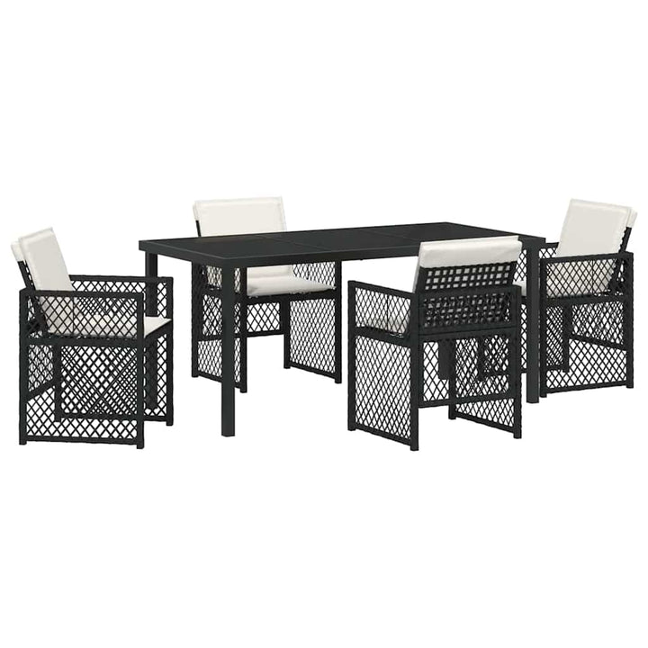 Have Spisebordssæt 5 pcs Sort polyrattan