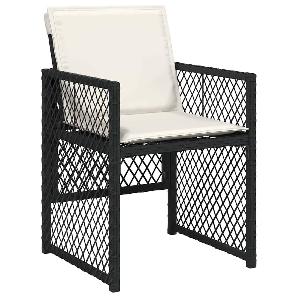 Have Spisebordssæt 5 pcs Sort polyrattan