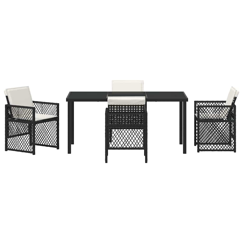 Have Spisebordssæt 5 pcs Sort polyrattan