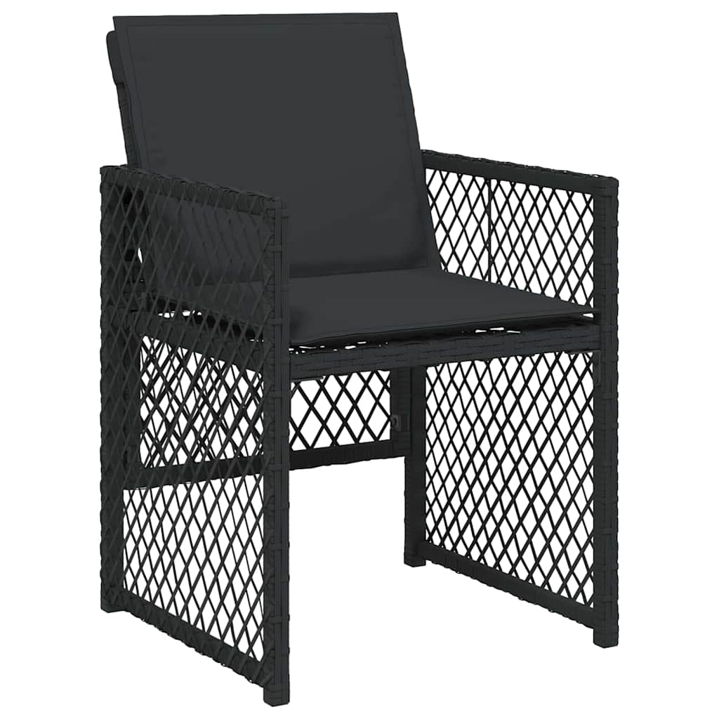 Have Spisebordssæt 5 pcs Sort polyrattan