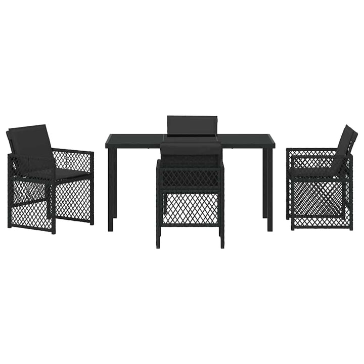 Have Spisebordssæt 5 pcs Sort polyrattan