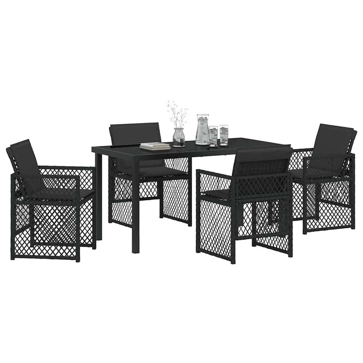 Have Spisebordssæt 5 pcs Sort polyrattan
