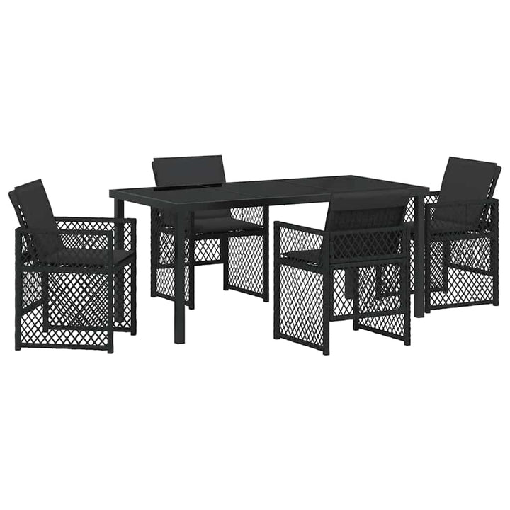 Have Spisebordssæt 5 pcs Sort polyrattan