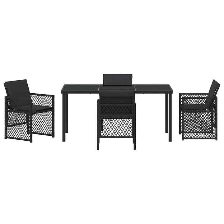 Have Spisebordssæt 5 pcs Sort polyrattan