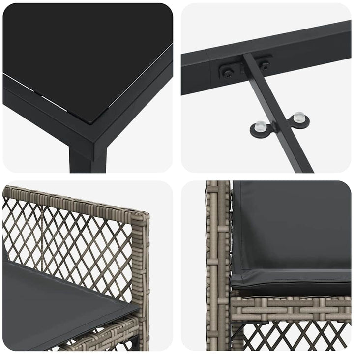 Have Spisebordssæt 5 pcs Grå polyrattan