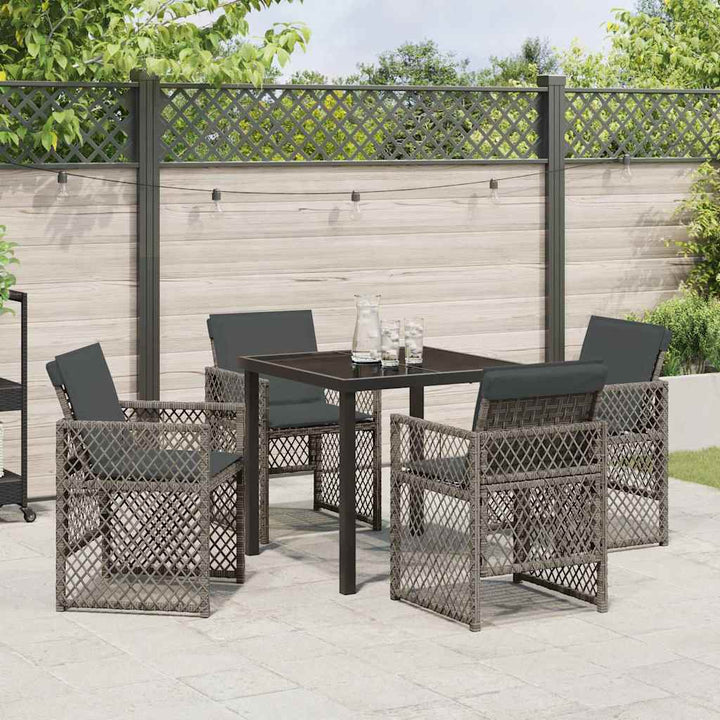 Have Spisebordssæt 5 pcs Grå polyrattan