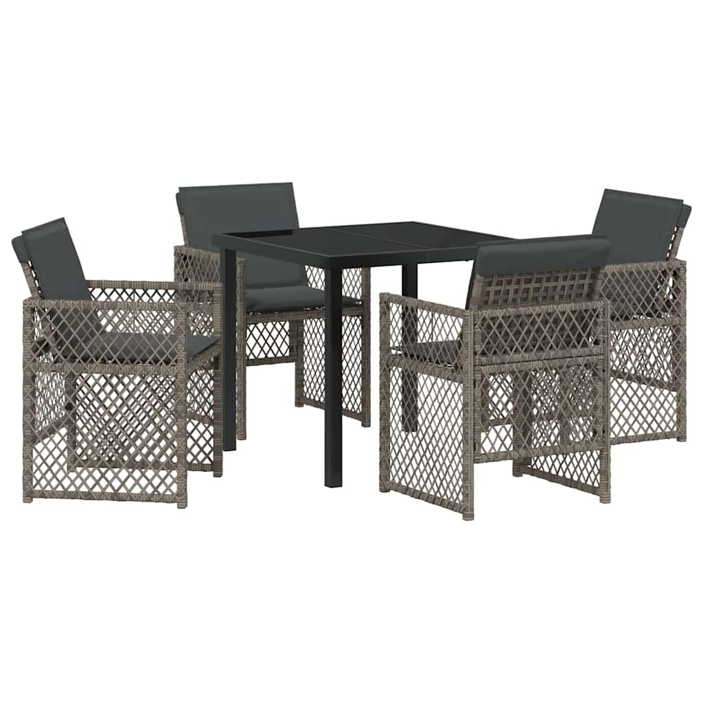Have Spisebordssæt 5 pcs Grå polyrattan