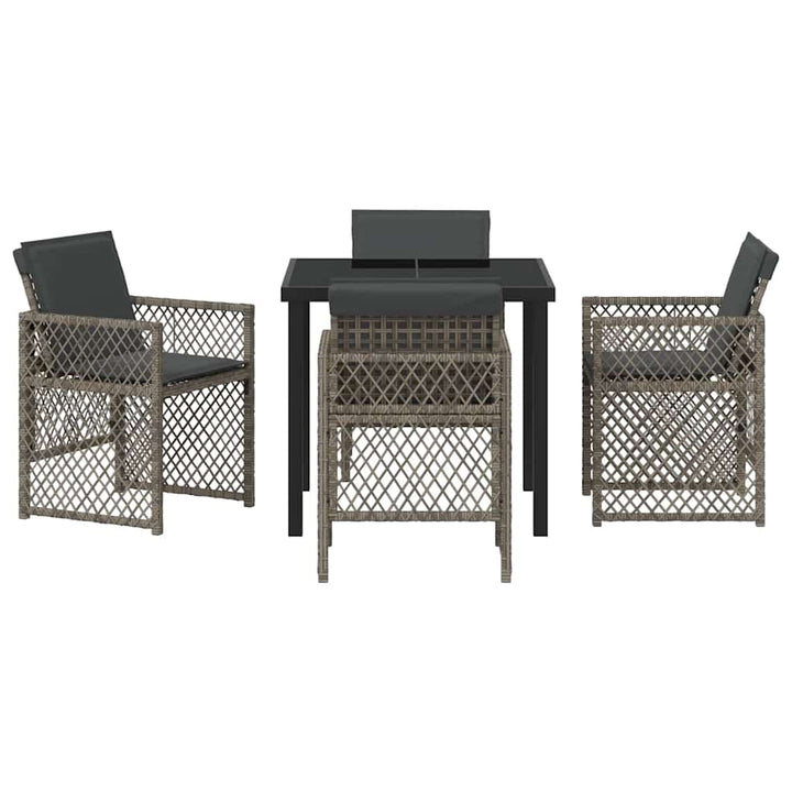 Have Spisebordssæt 5 pcs Grå polyrattan