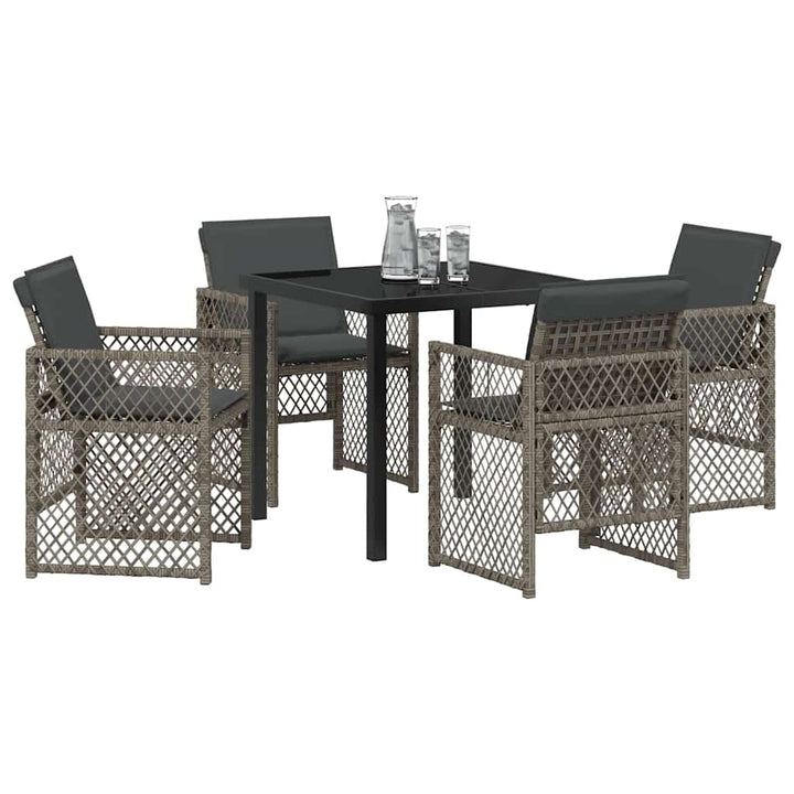 Have Spisebordssæt 5 pcs Grå polyrattan