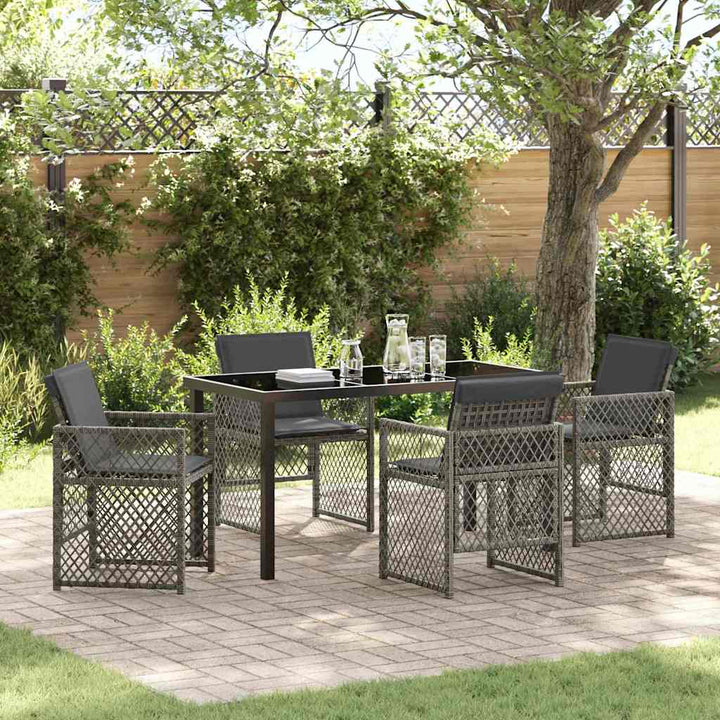 Have Spisebordssæt 5 pcs Grå polyrattan