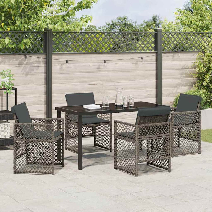 Have Spisebordssæt 5 pcs Grå polyrattan