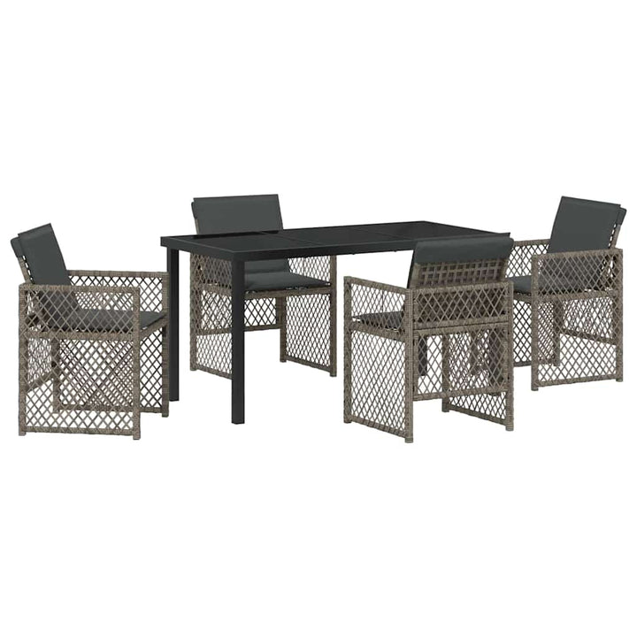 Have Spisebordssæt 5 pcs Grå polyrattan