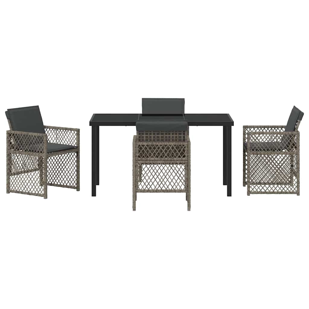 Have Spisebordssæt 5 pcs Grå polyrattan