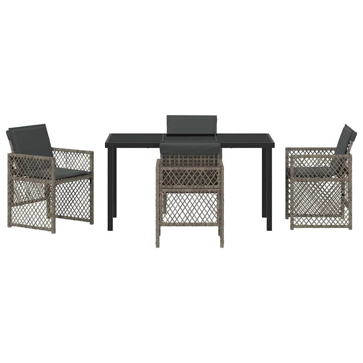 Have Spisebordssæt 5 pcs Grå polyrattan