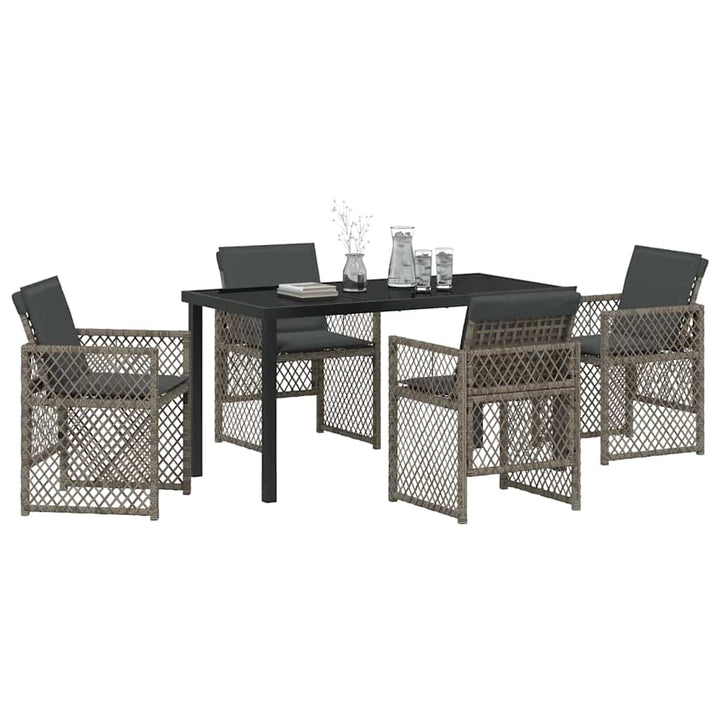 Have Spisebordssæt 5 pcs Grå polyrattan