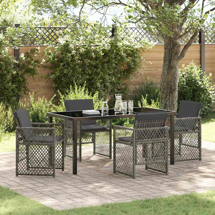 Have Spisebordssæt 5 pcs Grå polyrattan