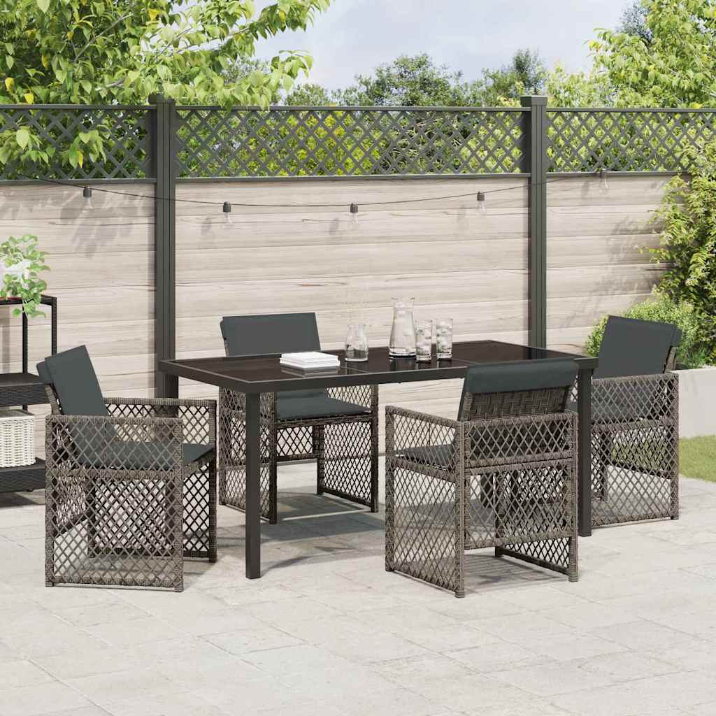 Have Spisebordssæt 5 pcs Grå polyrattan