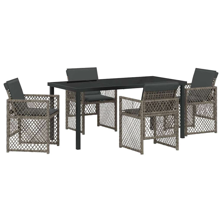 Have Spisebordssæt 5 pcs Grå polyrattan