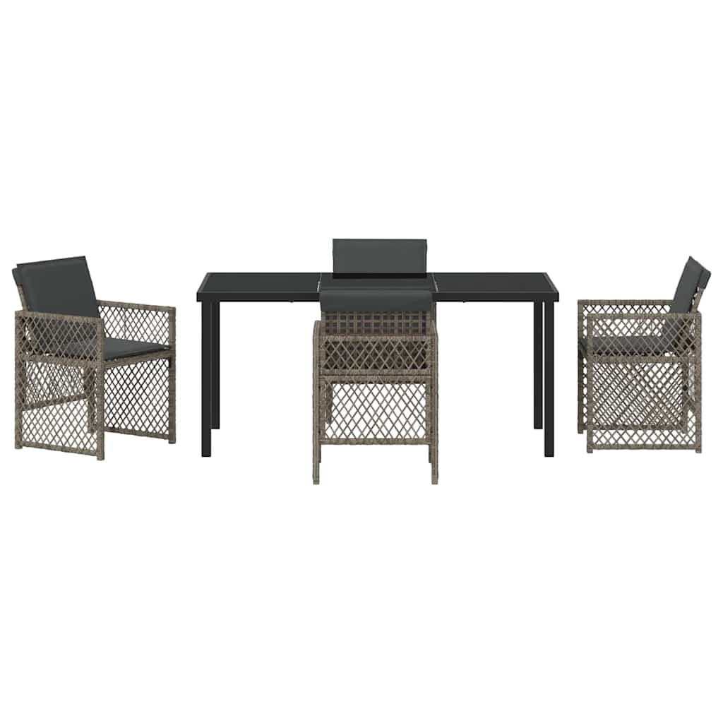Have Spisebordssæt 5 pcs Grå polyrattan
