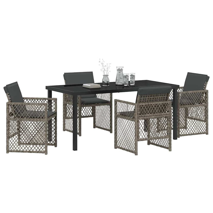 Have Spisebordssæt 5 pcs Grå polyrattan