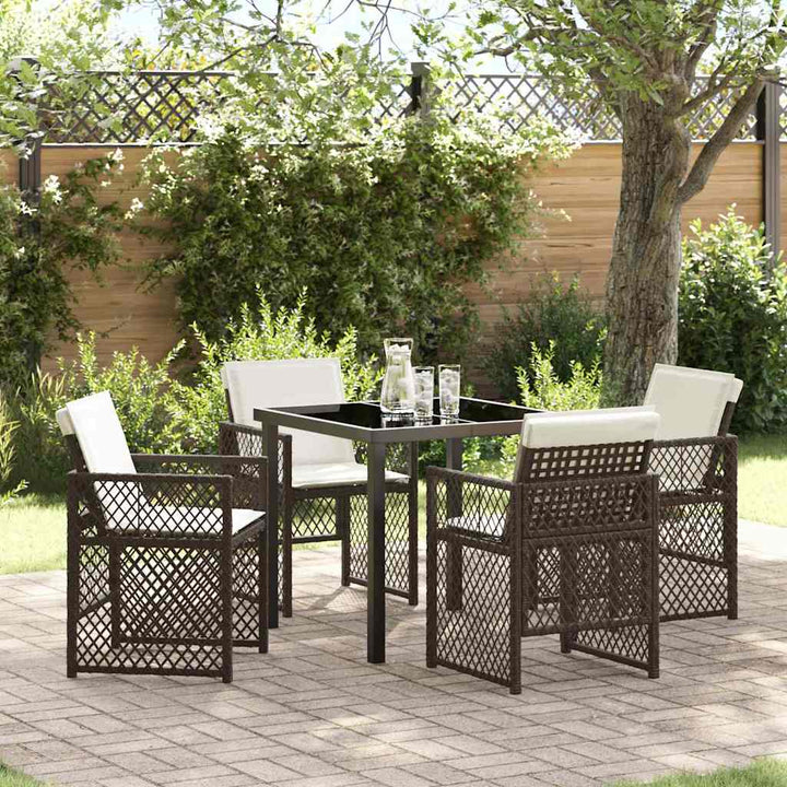 Have Spisebordssæt 5 pcs Brun polyrattan