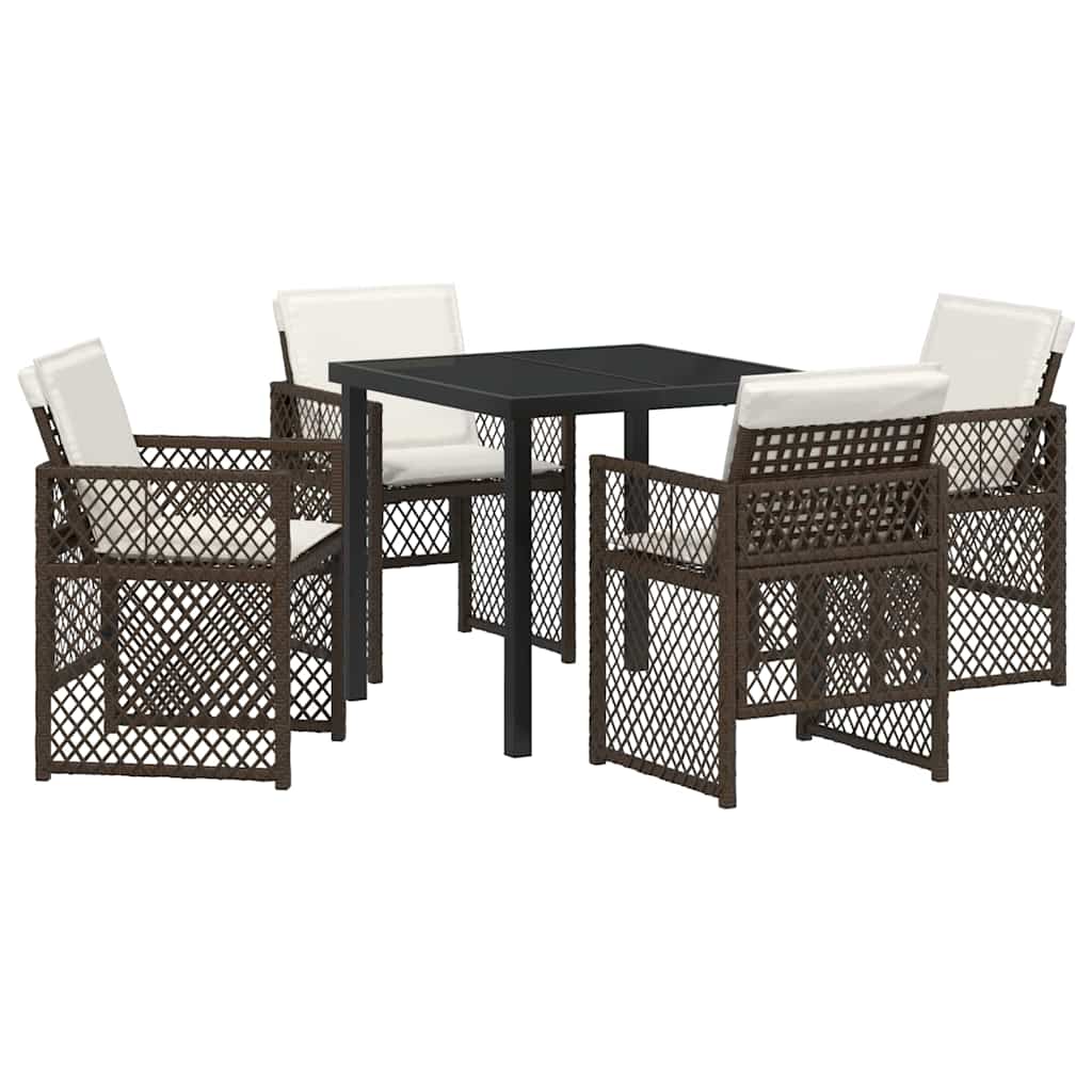 Have Spisebordssæt 5 pcs Brun polyrattan