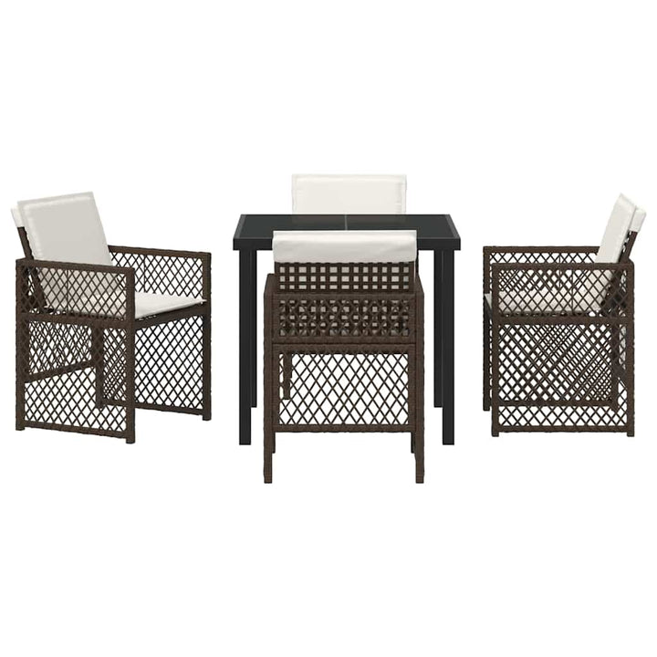 Have Spisebordssæt 5 pcs Brun polyrattan