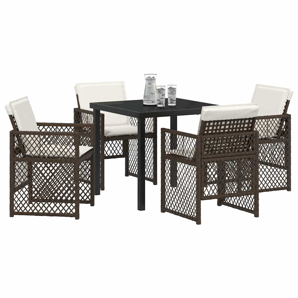 Have Spisebordssæt 5 pcs Brun polyrattan