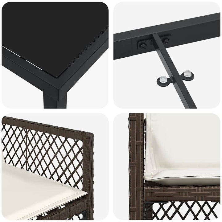 Have Spisebordssæt 5 pcs Brun polyrattan