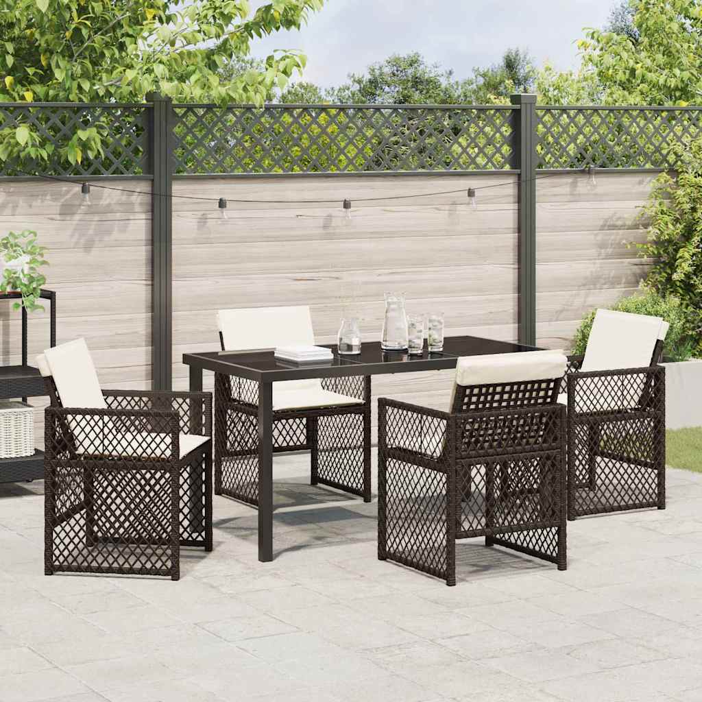 Have Spisebordssæt 5 pcs Brun polyrattan