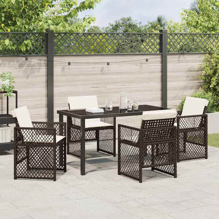 Have Spisebordssæt 5 pcs Brun polyrattan