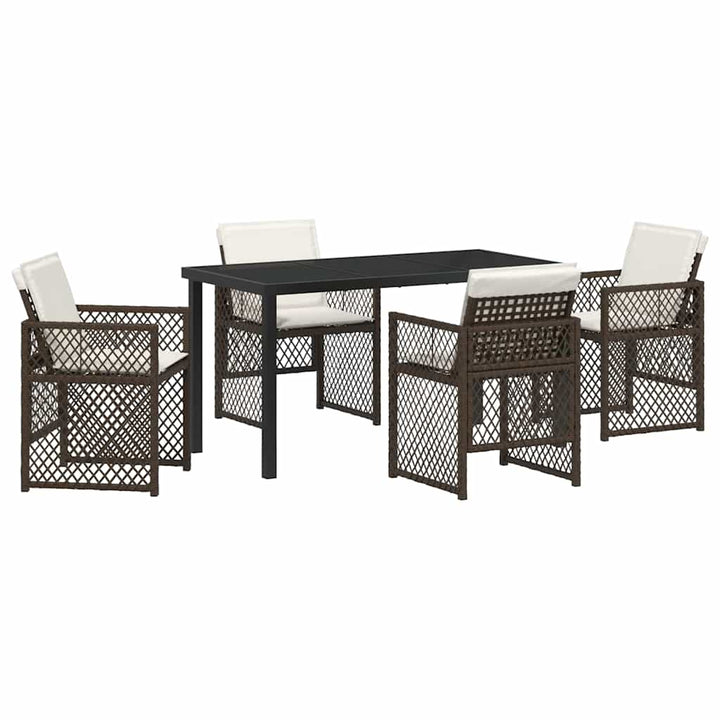 Have Spisebordssæt 5 pcs Brun polyrattan