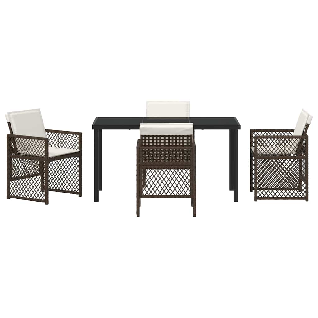 Have Spisebordssæt 5 pcs Brun polyrattan