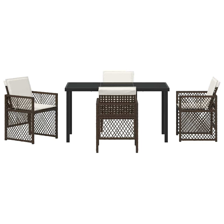 Have Spisebordssæt 5 pcs Brun polyrattan