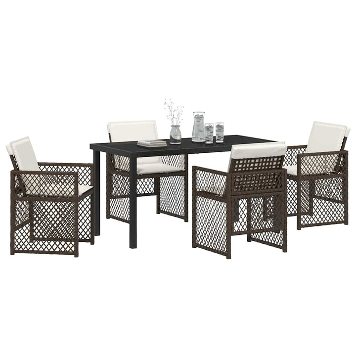 Have Spisebordssæt 5 pcs Brun polyrattan
