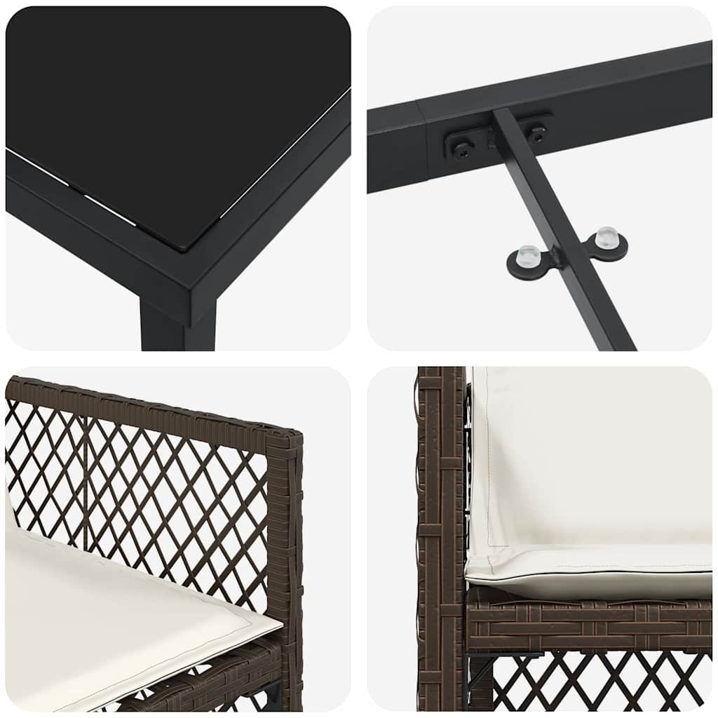 Have Spisebordssæt 5 pcs Brun polyrattan